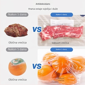 Višenamjenska mini vakuumska vrećica za pohranu, s punjivom električnom pumpom za uklanjanje zraka i očuvanje suhih namirnica