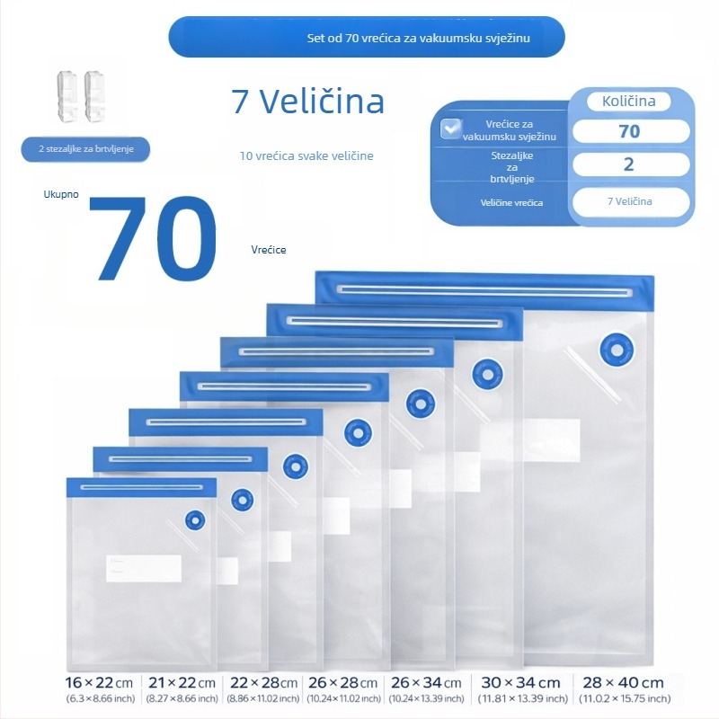 Višenamjenska mini vakuumska vrećica za pohranu, s punjivom električnom pumpom za uklanjanje zraka i očuvanje suhih namirnica