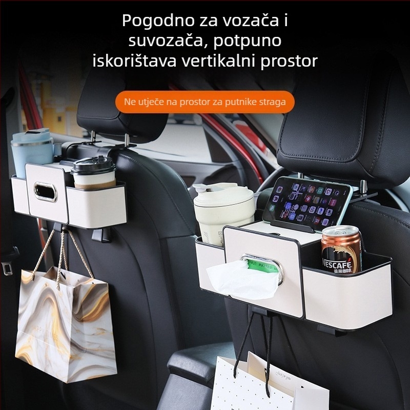 ABS pretinac za stražnje sjedalo s pretincem za maramice i držačem za čaše