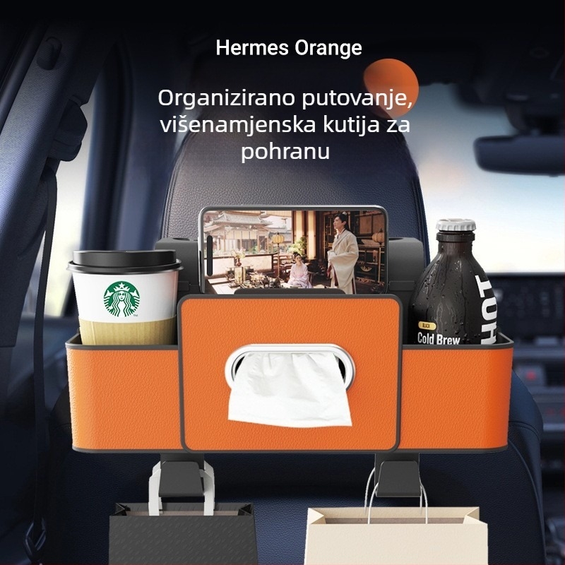 ABS pretinac za stražnje sjedalo s pretincem za maramice i držačem za čaše