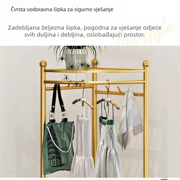 Kutna podna vješalica za odjeću, prilagodljiva duljina, jednostavan moderni dizajn za dom i spavaću sobu