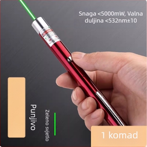 Visoko-mocni laserski pokazivač s infracrvenom i zelenom svjetlošću, dugi domet za vanjsku navigaciju, pokazna olovka za prodajni ured