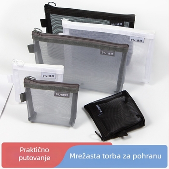 Prozirna najlonska mrežasta torbica za pohranu, prijenosni kozmetički organizator velikog kapaciteta