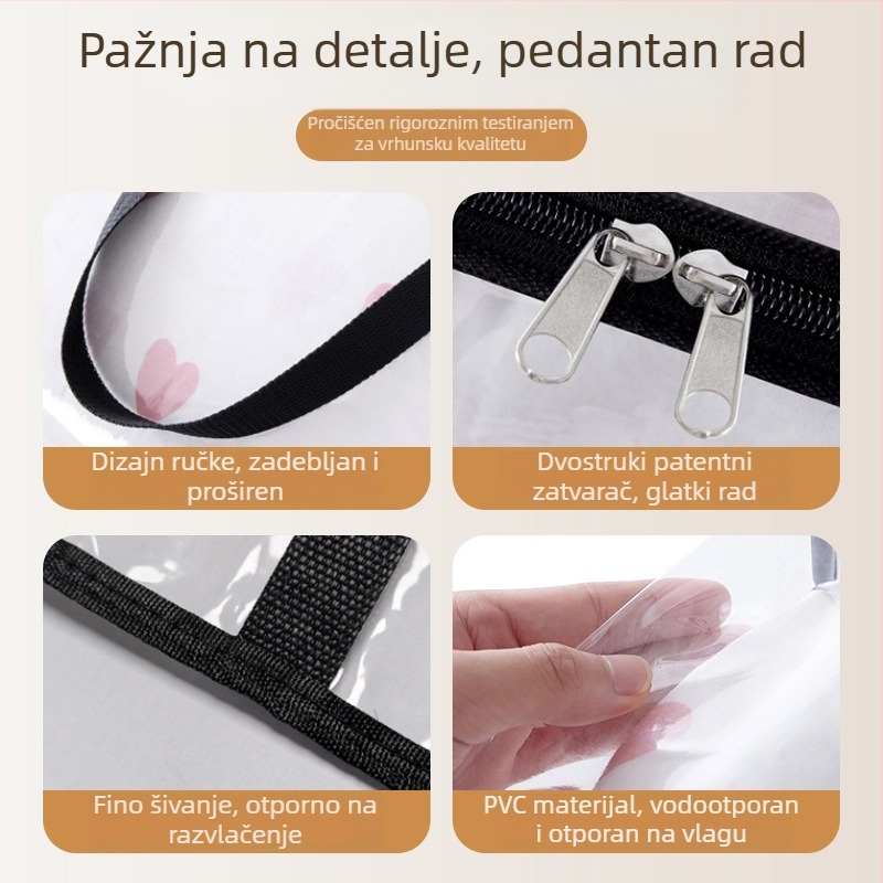 Prozirna PVC torba za pohranu s ručkom, otporna na vlagu i prašinu, velika zapremina za preseljenje i pohranu pokrivača