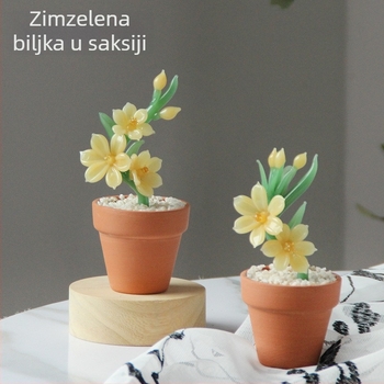Kreativna staklena biljka Forsythia s umjetnim sukulentom – ukras za uredski stol, mali dekorativni predmet