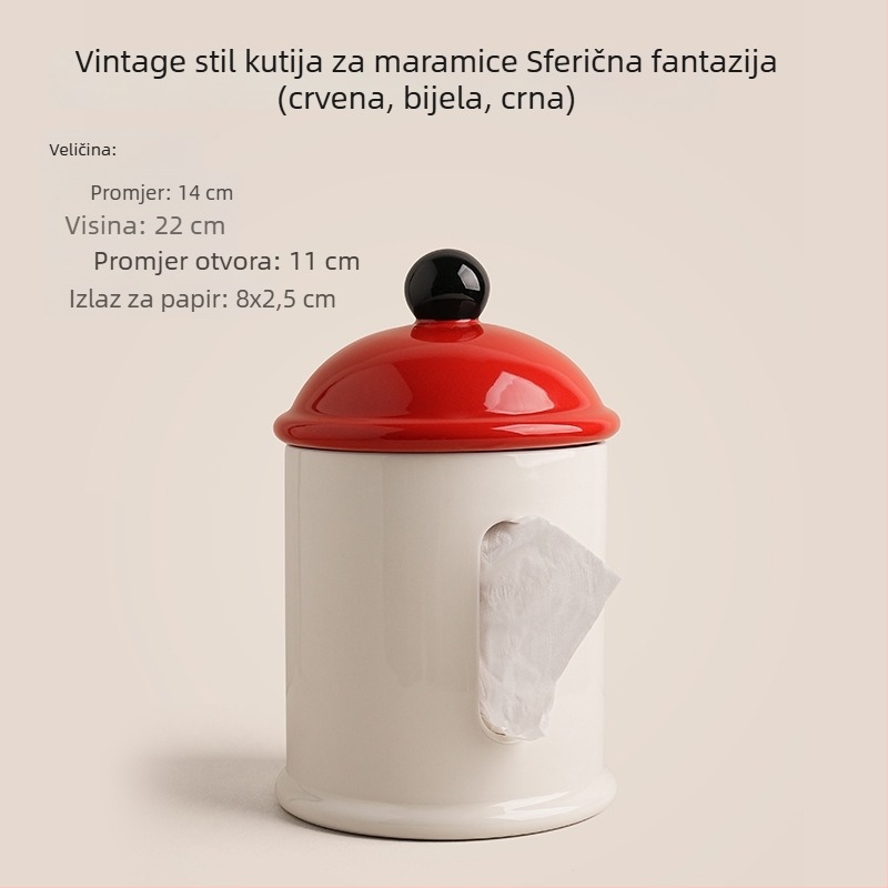 Behanmei Kreativna keramička kutija za maramice, bijeli porcelan, kućna dekoracija za dnevni boravak i stol za kavu