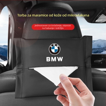 Kožna kutija za maramice za automobil, za stražnja sjedala, viseći držač maramica i navlaka za naslon za ruku