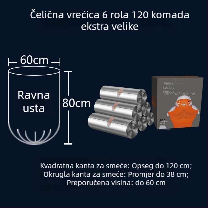 Debele kućne vrećice za otpad, s ručnim držalom, za kuhinju, srednja veličina