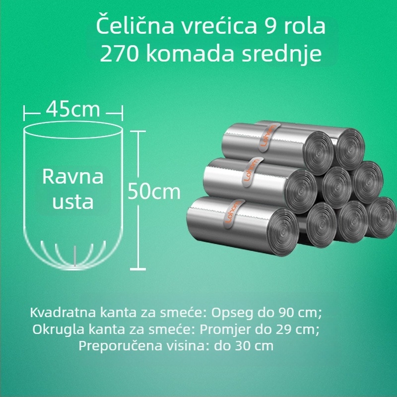 Debele kućne vrećice za otpad, s ručnim držalom, za kuhinju, srednja veličina