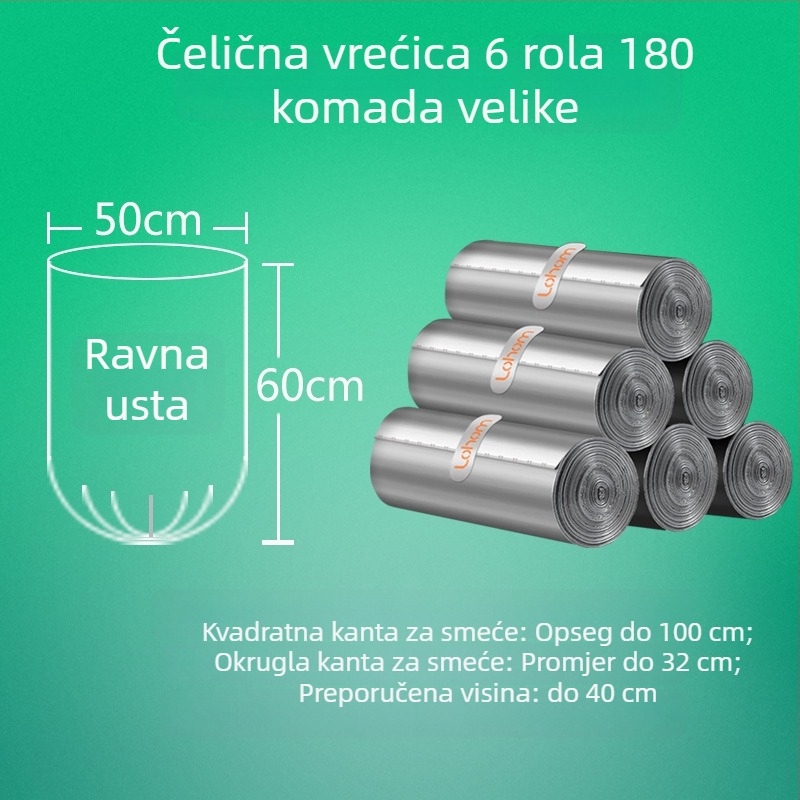 Debele kućne vrećice za otpad, s ručnim držalom, za kuhinju, srednja veličina