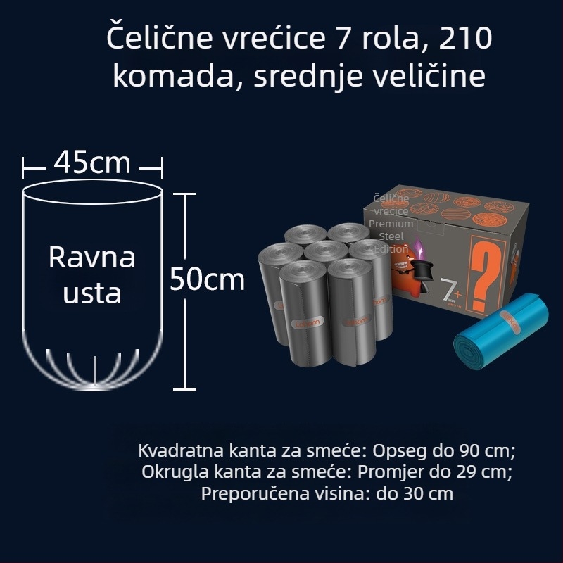 Debele kućne vrećice za otpad, s ručnim držalom, za kuhinju, srednja veličina