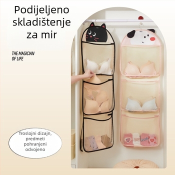 Višeslojna viseća torba za pohranu donjeg rublja i čarapa – zidni organizator garderobe