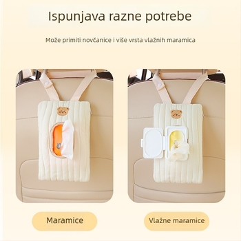 Držač maramica za auto – viseća vrećica za mokre maramice, crtić dizajn, za auto sjedalo i dječji kolica