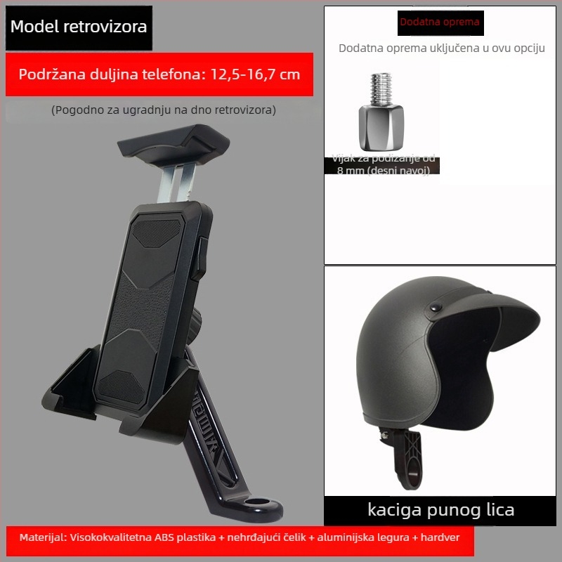 Desni držač za mobitel za električna vozila i motocikle, montira se na desni retrovizor