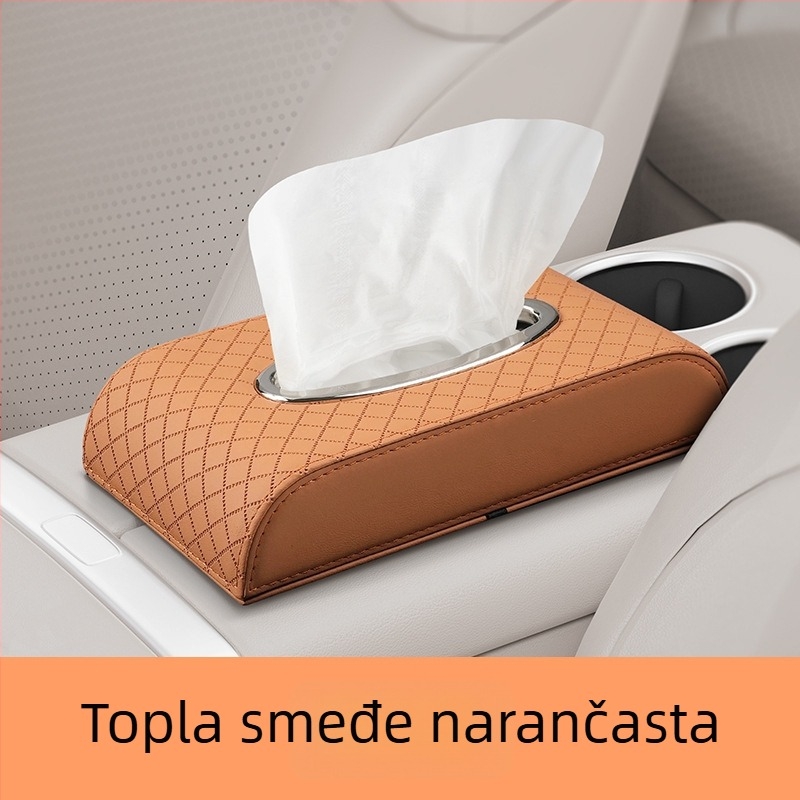 Kožna reljefna kutija za maramice u automobilu