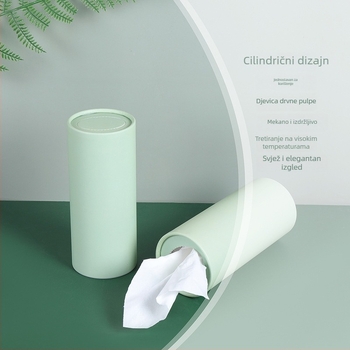 Automobilska cilindrična kutija za maramice u Morandi nijansama, s tiskanim logotipom