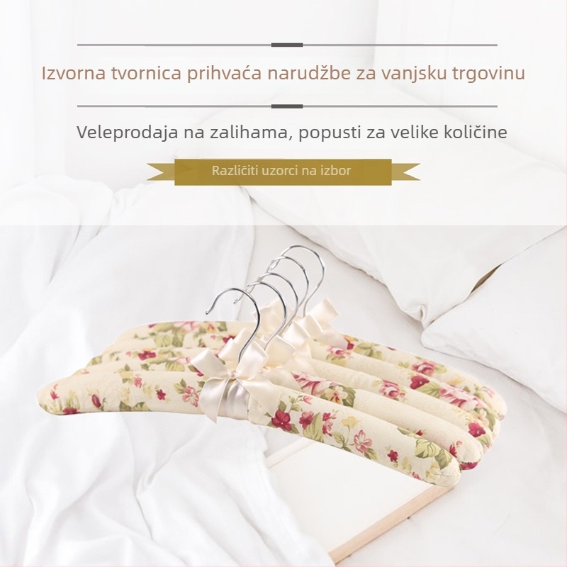 Nerđajući čelični vješalica za odjeću s florom od tkanine, protuklizna, nježna prema odjeći, mogućnost logotipa