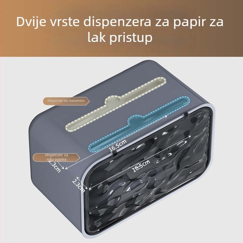 Kutija za toaletni papir bez rupa i držač rola – dvostruki organizator za kupaonu
