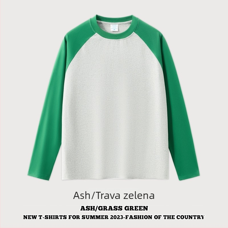 RS muška dugačka majica od 270 g pamuka, retro američki stil, raglan rukavi, okrugli izrez