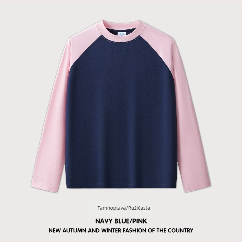 RS muška dugačka majica od 270 g pamuka, retro američki stil, raglan rukavi, okrugli izrez