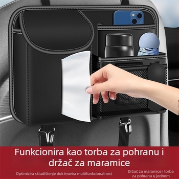 Organizator stražnjeg naslona automobila — viseća torba za pohranu, kutija za maramice i kanta za smeće