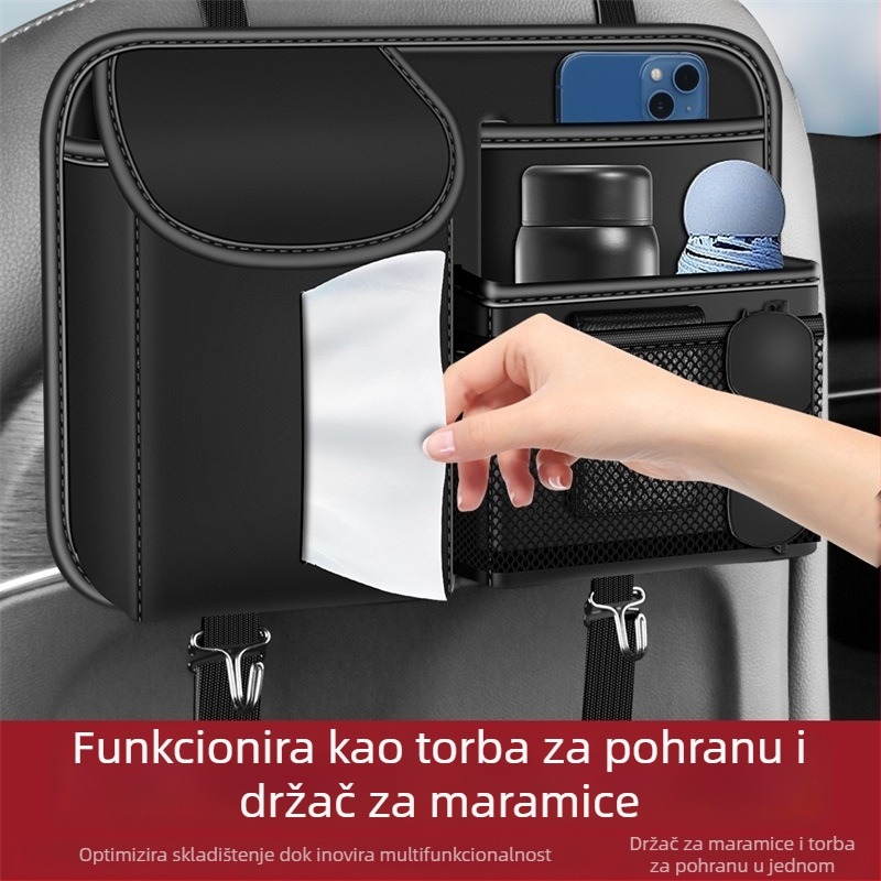 Organizator stražnjeg naslona automobila — viseća torba za pohranu, kutija za maramice i kanta za smeće