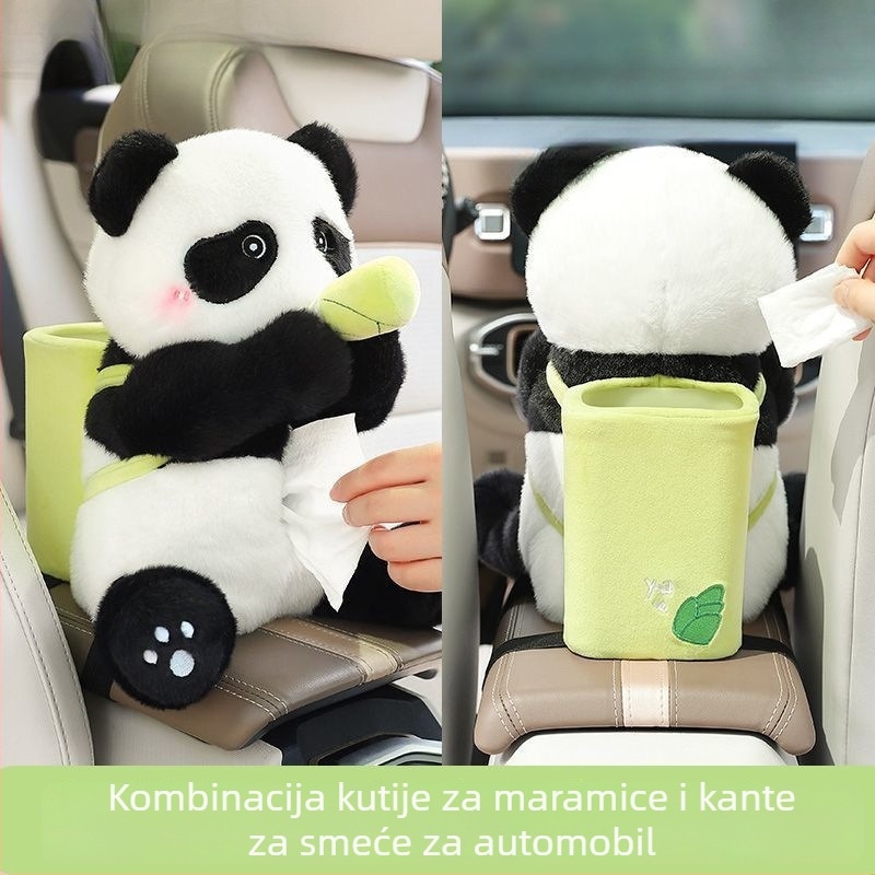 Pliš kutija za maramice u automobilu s naslonom za ruku, 2-u-1, unutarnja dekoracija