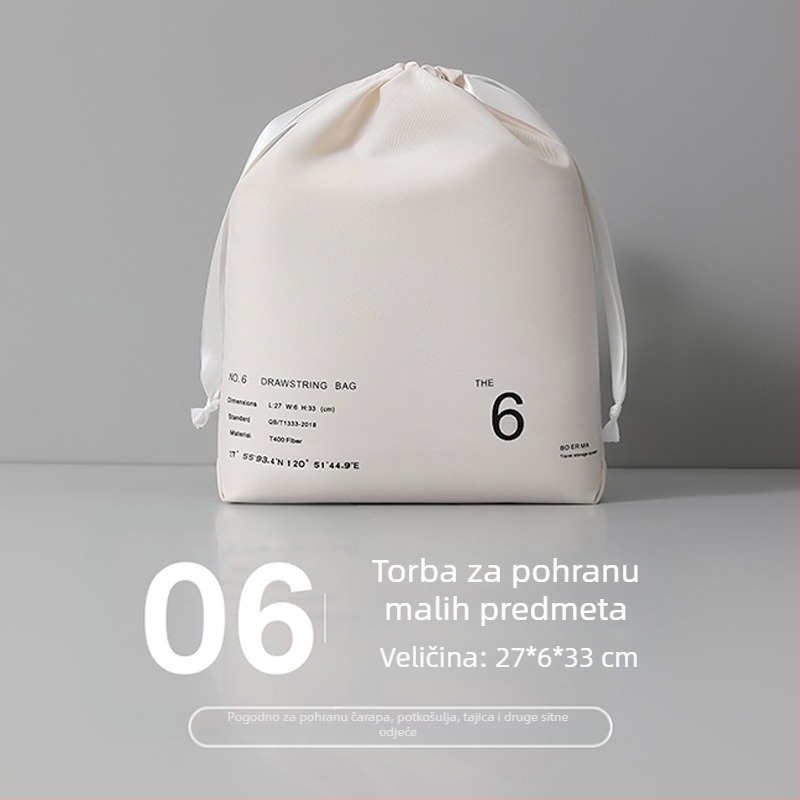 6-dijelni set putnih vrećica sa zatvaračem za odjeću i donje rublje, prozračne