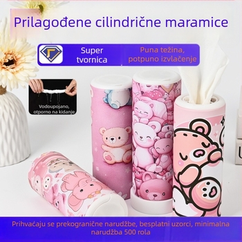 Cilindrična kutija za papirnate maramice s mogućnošću prilagođenog logotipa, veličina 18×6,8 cm