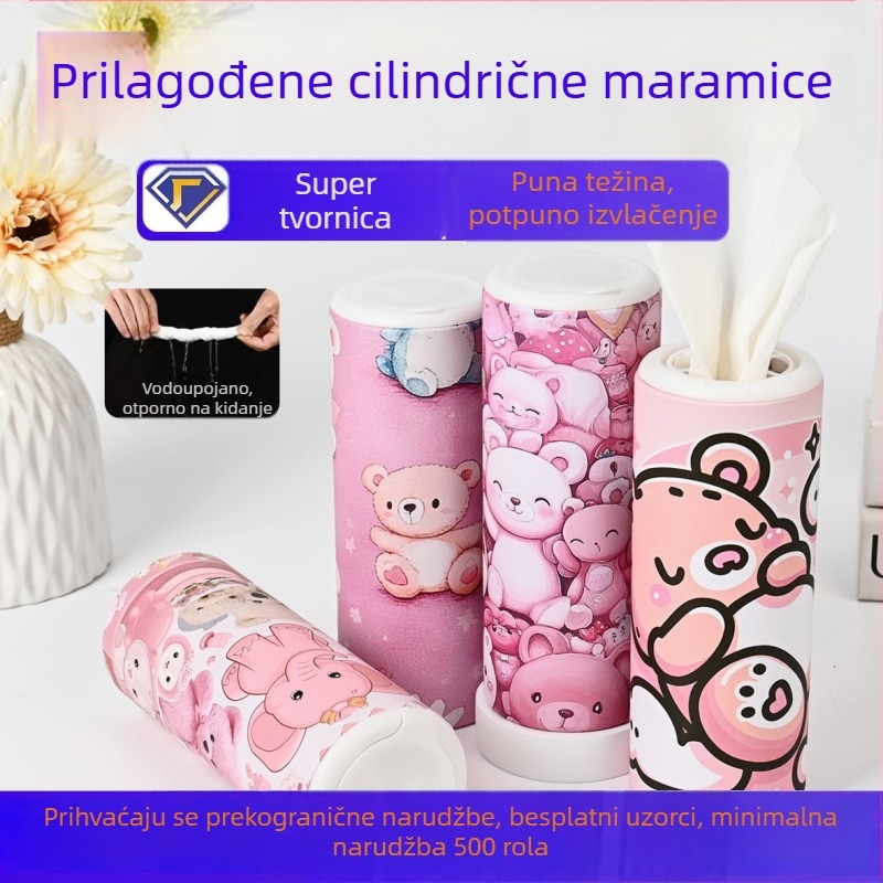 Cilindrična kutija za papirnate maramice s mogućnošću prilagođenog logotipa, veličina 18×6,8 cm