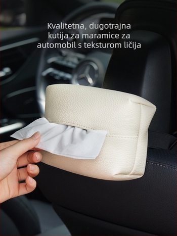Meelyhome Držač maramica za auto s visećim držačem za naslon za ruku, torbica za maramice i unutarnja dekoracija auta