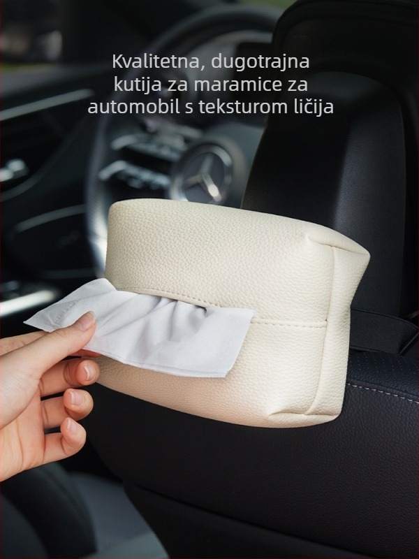 Meelyhome Držač maramica za auto s visećim držačem za naslon za ruku, torbica za maramice i unutarnja dekoracija auta