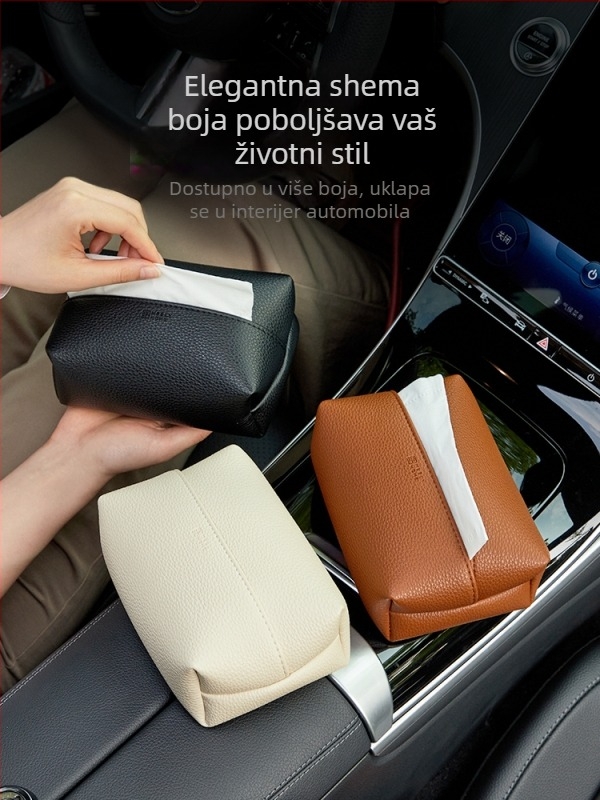 Meelyhome Držač maramica za auto s visećim držačem za naslon za ruku, torbica za maramice i unutarnja dekoracija auta