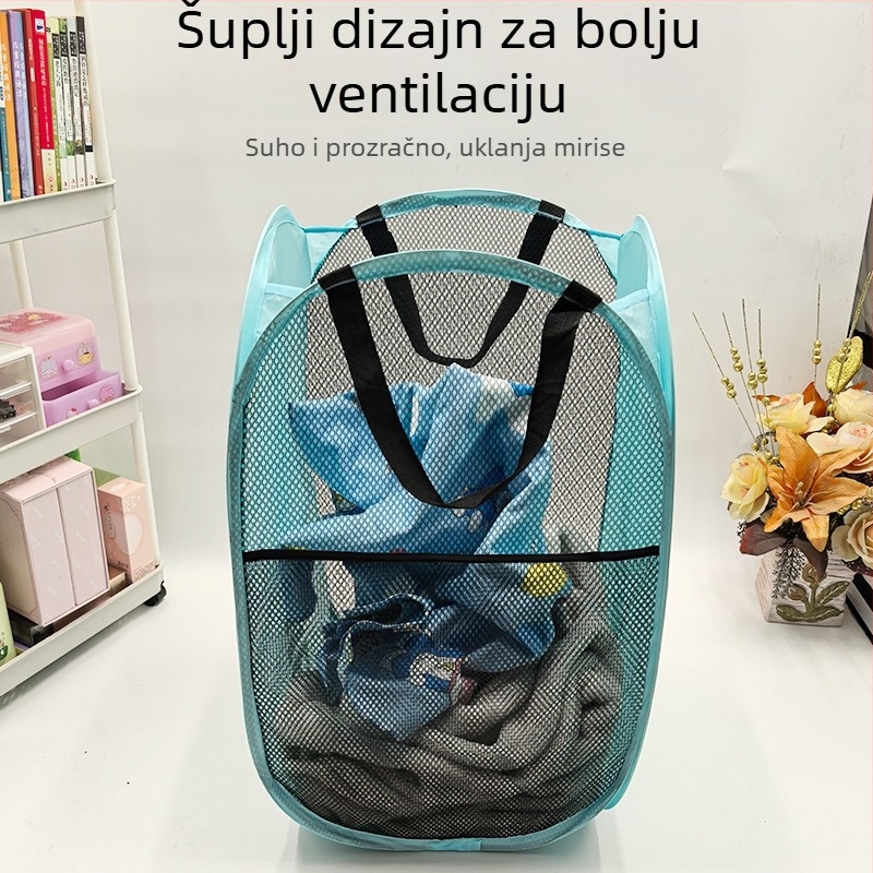 Sklopiva košara za rublje velikog kapaciteta od nehrđajućeg čelika