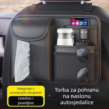 Wing Lion Dragon Organizator stražnjeg sjedala automobila - vodootporan, višenamjenski visi organizator za pohranu i kutija za maramice