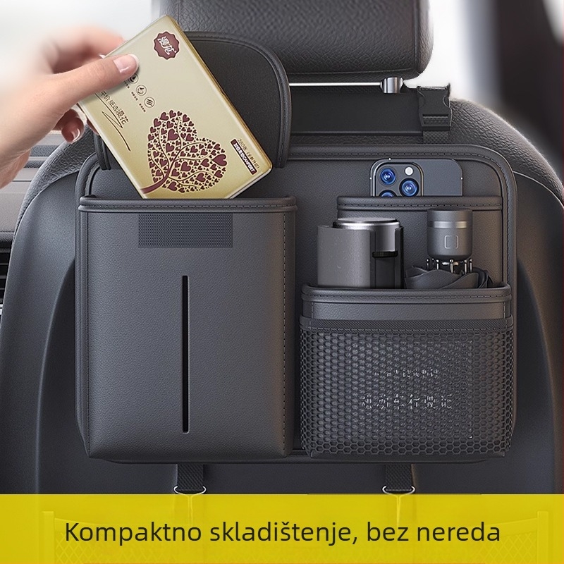 Wing Lion Dragon Organizator stražnjeg sjedala automobila - vodootporan, višenamjenski visi organizator za pohranu i kutija za maramice