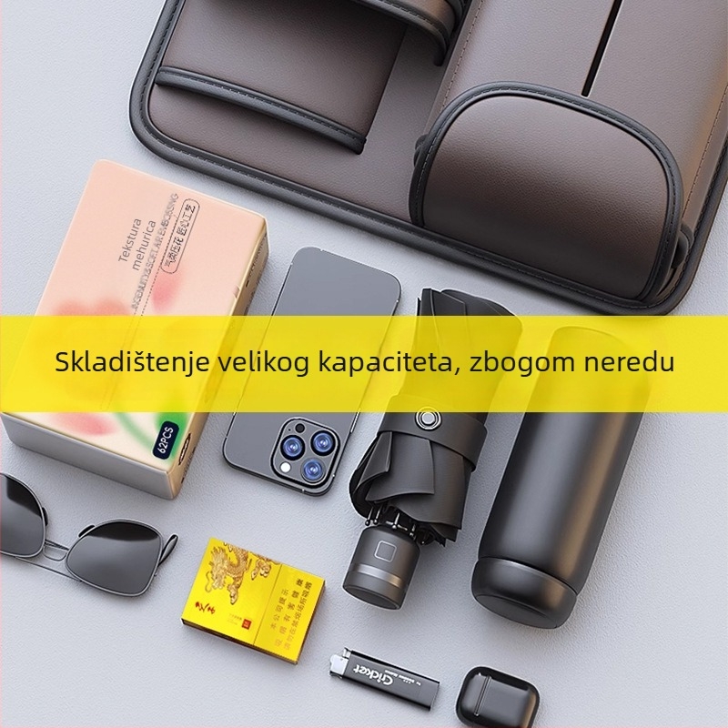 Wing Lion Dragon Organizator stražnjeg sjedala automobila - vodootporan, višenamjenski visi organizator za pohranu i kutija za maramice