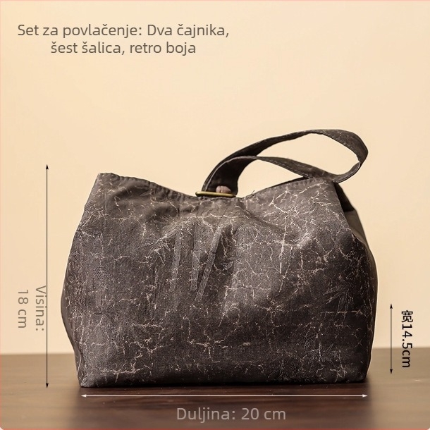 Torba za čajni set od brokatne tkanine – prenosna putna torba i poklon kutija