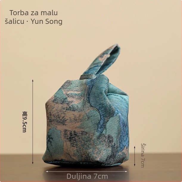 Torba za skladištenje čajnog seta s čajnikom i šalicama – platnena torba za nošenje, brokat kutija za poklon