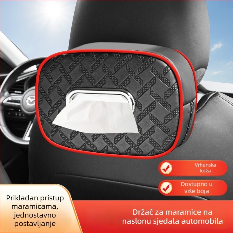Kožna torbica za maramice u automobilu i kutija za maramice – organizator naslona za ruku, viseći dizajn