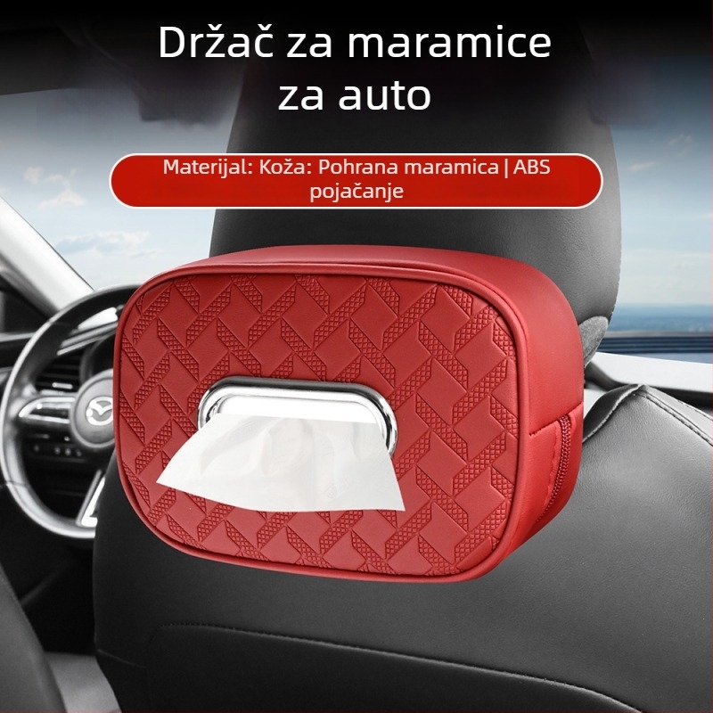 Kožna torbica za maramice u automobilu i kutija za maramice – organizator naslona za ruku, viseći dizajn