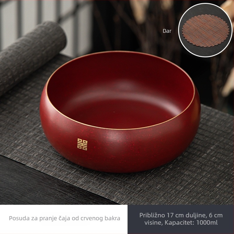 Latunska posuda za pranje čaja, za dom i ured — retro stil, 17×6 cm