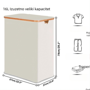Koš za pranje s okretljivim kotačićima, velik kapacitet, 3 odvojive unutarnje torbe, vodootporan koš za prljavo rublje za praonicu i spavaću sobu