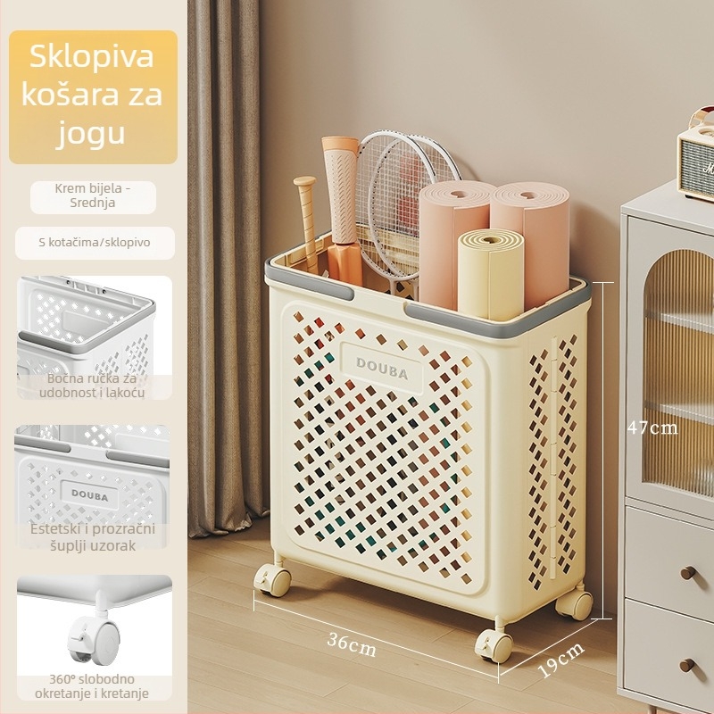 Veliki koš za pohranu prostirke za jogu za dnevni boravak, sklopivi organizator za odjeću i prljavu odjeću