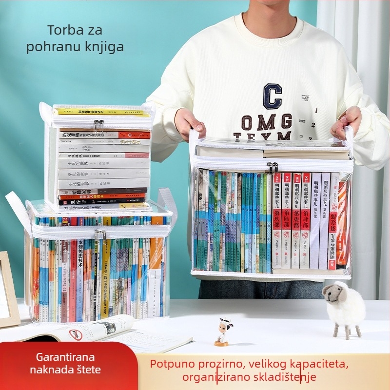 Sklopiva kutija za knjige za učenike, kutija za pohranu knjiga, organizator, otporna na vlagu i prijenosna.