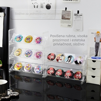 Stakabilna kutija za pohranu od PS plastike, prozirni stolni organizator s poklopcem