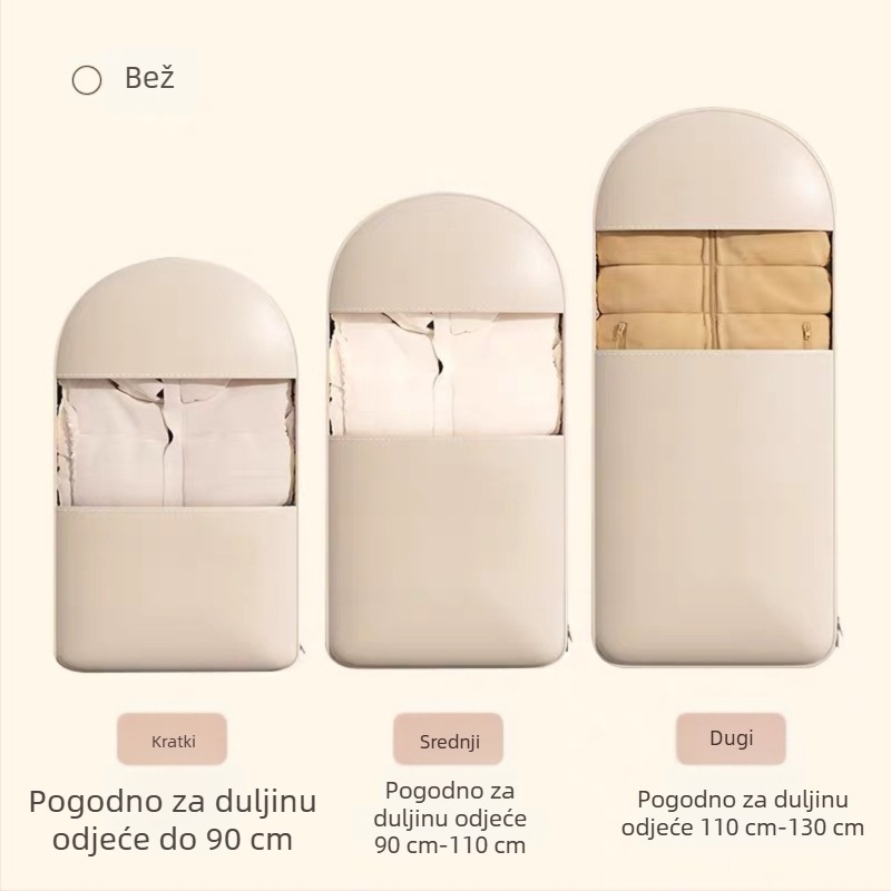 Vješena zaštitna vrećica za odjeću, kubičnog oblika, od netkanog materijala, s prozirnim panelom za garderobu