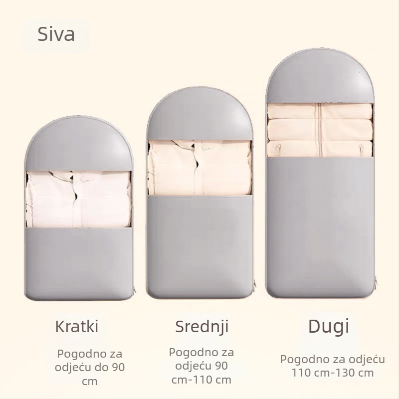 Vješena zaštitna vrećica za odjeću, kubičnog oblika, od netkanog materijala, s prozirnim panelom za garderobu