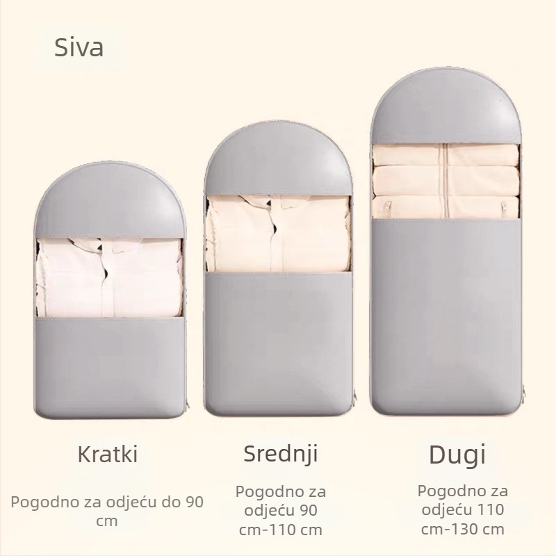 Vješena zaštitna vrećica za odjeću, kubičnog oblika, od netkanog materijala, s prozirnim panelom za garderobu