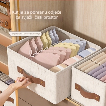 Sklopiva kutija za odjeću od pamuk-linen materijala, bez pregrada, stil ladice